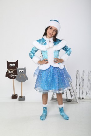 Новорічний дитячий костюм "Снігурочка люкс"
Комплект містить: Спідниця, спідниця. . фото 5
