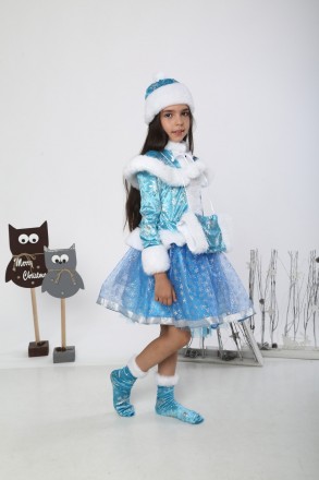 Новогодний детский костюм "Снегурочка люкс"
В комплект входят: шубка, юбка, шапк. . фото 3