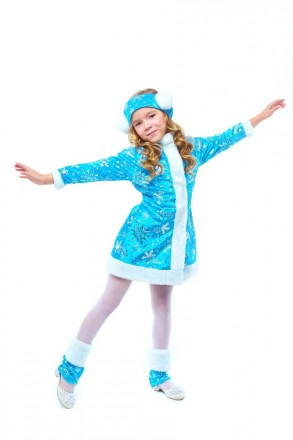 Новогодний детский костюм "Снегурочка"
Карнавальный костюм Снегурочки. В комплек. . фото 2
