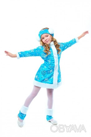 Новогодний детский костюм "Снегурочка"
Карнавальный костюм Снегурочки. В комплек. . фото 1