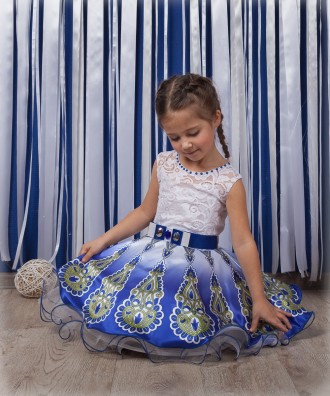 Красивое детское платье "Жар птица" 
Размеры и параметры:
Р30 (4-5 лет): длина о. . фото 5