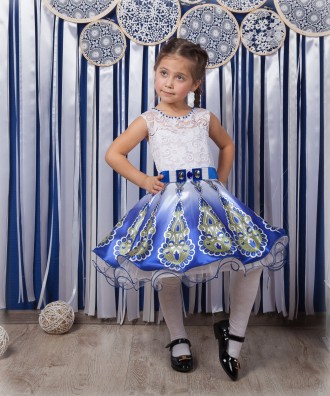 Красивое детское платье "Жар птица" 
Размеры и параметры:
Р30 (4-5 лет): длина о. . фото 3