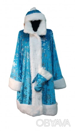 Взрослый карнавальный костюм Снегурочка. 
В комплекте: шубка п колено, шапочка, . . фото 1