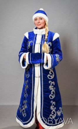 Дорослий карнавальний костюм Снігурочки.
У комплекті: головний убір, шуба на під. . фото 1