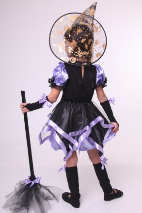Дитячий карнавальний костюм для дівчинки «ВІДЬМОЧКА».
Основна тканина: атлас;
Об. . фото 3