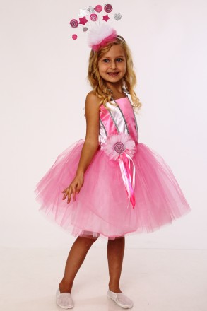 Дитячий карнавальний костюм для дівчинки «КОНФЕТА».
Основна тканина: атлас;
Оздо. . фото 3