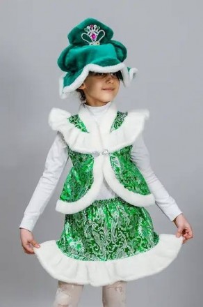 Д
Карнавальный костюм "Ёлочка". В комплект входит: жилет, юбка, шапка из зелёног. . фото 2