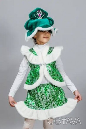 Д
Карнавальный костюм "Ёлочка". В комплект входит: жилет, юбка, шапка из зелёног. . фото 1