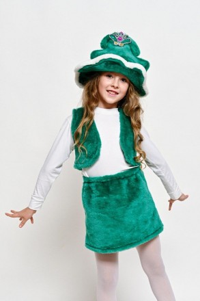  
Детский Карнавальный костюм "Ёлочка". В комплект входит: жилет, юбка, шапка из. . фото 2