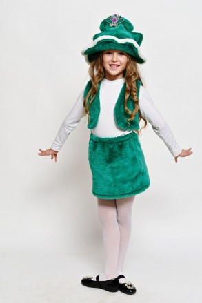  
Детский Карнавальный костюм "Ёлочка". В комплект входит: жилет, юбка, шапка из. . фото 4