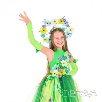 Детский карнавальный костюм "Весны"
В комплекте: головной убор, платье, перчатки. . фото 1