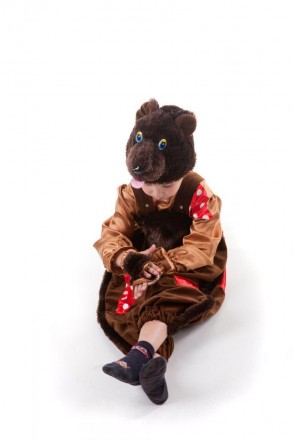 Дитячий карнавальний костюм Бурого ведмедя.
У комплекті: головний убір, комбінез. . фото 3