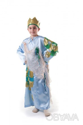 Дитячий карнавальний костюм Нептуна.
Розмір: 120 см - 135 см
У комплекті: головн. . фото 1