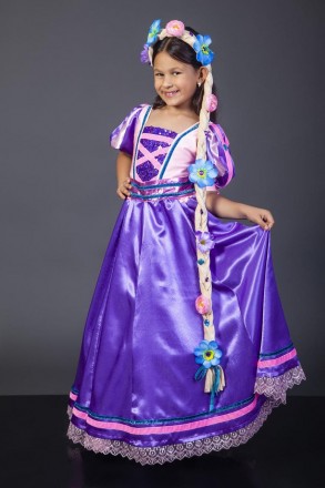 Дитячий карнавальний костюм Принцеси Рапунцель
У комплекті: головний убір, блуза. . фото 6