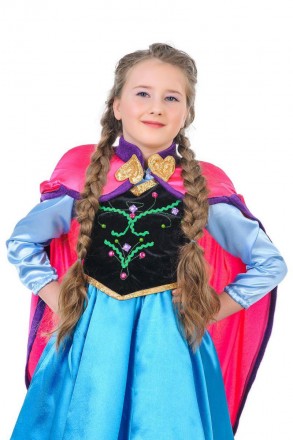 Дитячий карнавальний костюм Анна Крижане серце.
У комплекті: плаття, корсет зі ш. . фото 4