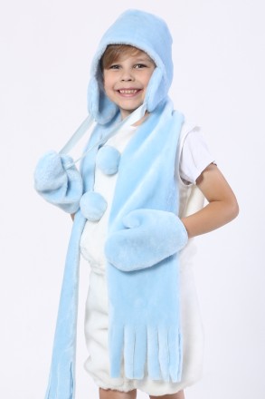  Дитячий новорічний костюм "Сніговик"
Основна тканина: штучне хутро;
Оздоблюваль. . фото 2