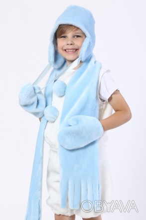  Дитячий новорічний костюм "Сніговик"
Основна тканина: штучне хутро;
Оздоблюваль. . фото 1