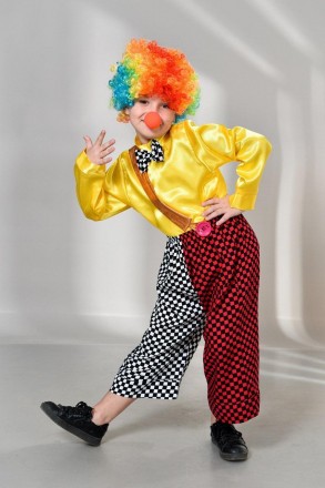 Детский карнавальный костюм Клоун.
 В комплект входит: парик, рубашка, штанишки,. . фото 2