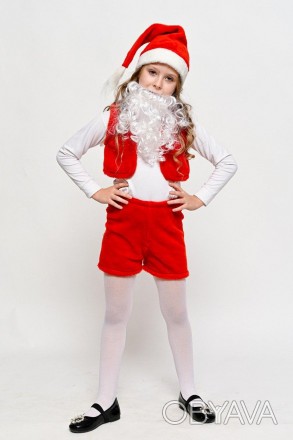 
Карнавальний костюм Гном Санта
У комплект входить: жилет, шорти, ковпак, борода. . фото 1