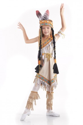 Детский карнавальный костюм Индианка.
В комплекте: головной убор,платье, гетры
М. . фото 2