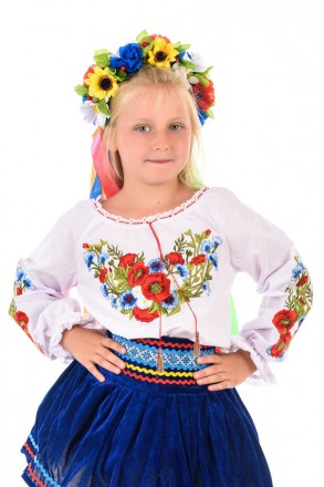  Карнавальный костюм Украинки для девочки.
В комплекте: головной убор - веночек . . фото 3