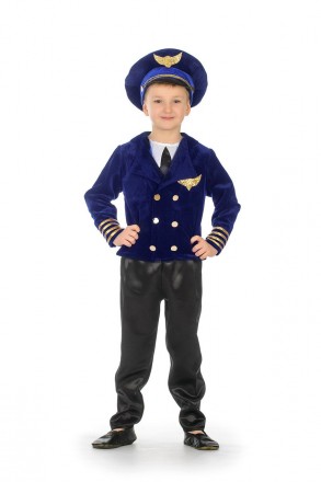 Детский карнавальный костюм "Пилот". В комплекте: головной убор, пиджак, брюки, . . фото 2