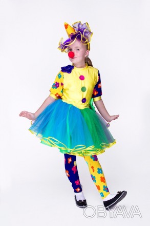 Дитячий карнавальний костюм Клоуна для дівчинки.
У комплекті: головний убір — ка. . фото 1