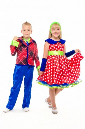 Дитячий карнавальний костюм "Стиляга дівчинка", "Ретроплаття".
У комплекті: Плат. . фото 3