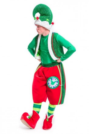 
В карнавальный костюм Рождественского эльфа входит:
	Кофта
	Головной убор
	Обув. . фото 8