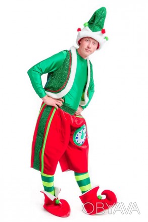
В карнавальный костюм Рождественского эльфа входит:
	Кофта
	Головной убор
	Обув. . фото 1
