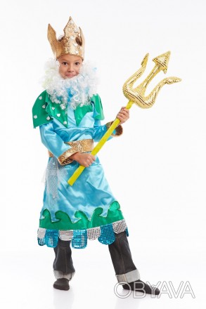 Детский карнавальный костюм Нептуна.
Размер:130 см - 140 см
В комплекте: туника,. . фото 1