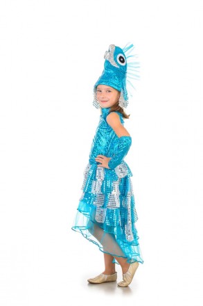 Детский карнавальный костюм рыбка. 
Детский карнавальный костюм рыбка для девочк. . фото 3