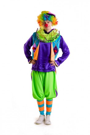 
«Клоун» карнавальный костюм для аниматоров
	Рубашка
	Бриджи
	Парик с кепкой
	Жа. . фото 4