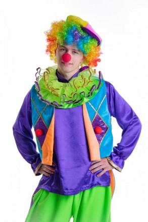 
«Клоун» карнавальный костюм для аниматоров
	Рубашка
	Бриджи
	Парик с кепкой
	Жа. . фото 6