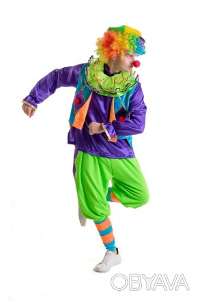 
«Клоун» карнавальный костюм для аниматоров
	Рубашка
	Бриджи
	Парик с кепкой
	Жа. . фото 1