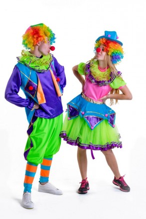 В карнавальный костюм Клоунессы входит:
	Кофта
	Юбка
	Головной убор
	Воротни. . фото 6