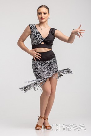 Облегающая юбка для зажигательных латиноамериканских танцев. Латинская юбка с ко. . фото 1