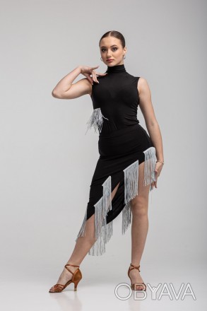 Элегантная юбка для латиноамериканских танцев, выполнена на притачном поясе с ре. . фото 1