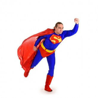 Дорослий карнавальний костюм для аніматора Супермен
У комплекті: кофта, плащ, шт. . фото 3