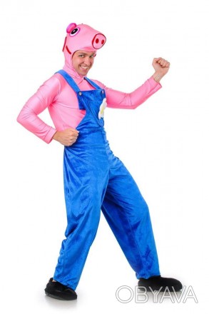 Взрослый карнавальный костюм для аниматора Джордж Свинка Пеппа
В комплекте: голо. . фото 1