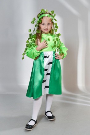 Детский карнавальный костюм Берёза для девочки, украшено листочками.
В комплекте. . фото 2