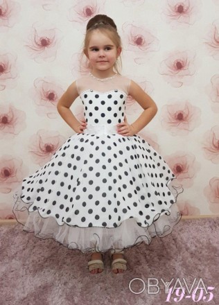 Нарядное праздничное бальное детское платье с укороченной пышной юбкой в стиле ". . фото 1