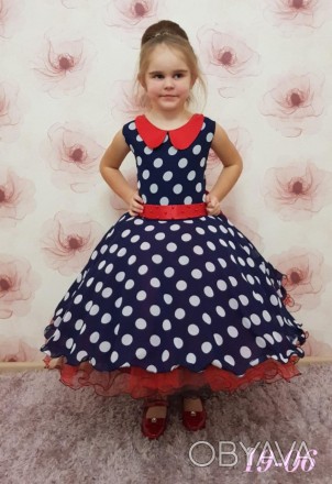 Ошатне святкове бальне дитяче плаття з укороченою пишною спідницею в стилі "Ретр. . фото 1