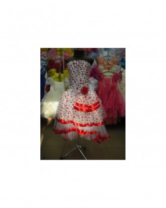 Ошатне святкове бальне дитяче плаття з укороченою асиметричною спідницею та відк. . фото 5