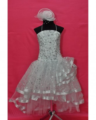 Ошатне святкове бальне дитяче плаття з укороченою асиметричною спідницею та відк. . фото 3