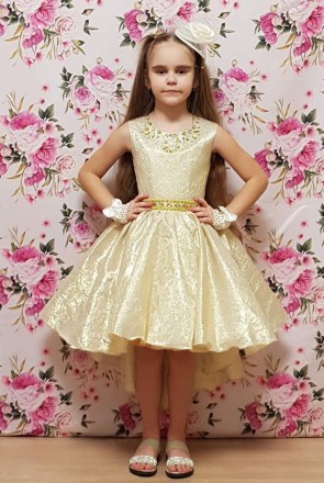 Нарядное праздничное бальное детское платье с укороченной пышной юбкой в стиле ". . фото 2