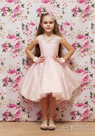 Нарядное праздничное бальное детское платье с укороченной пышной юбкой в стиле ". . фото 1