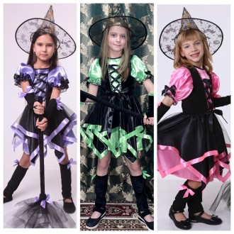 Дитячий карнавальний костюм для дівчинки «ВЕДЬМЕНОЧКА».
Основна тканина: атлас;
. . фото 2