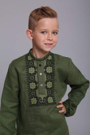 
 Детская рубашка с вышивкой крестиком .
Размер:110,116,122,128,134,140,146,152,. . фото 5