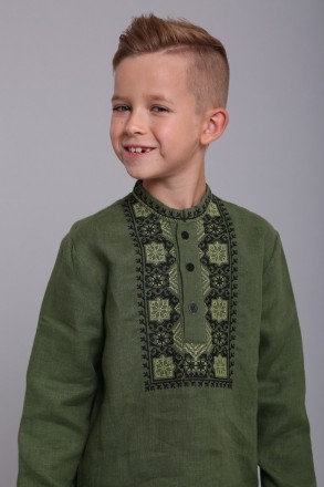 
 Детская рубашка с вышивкой крестиком .
Размер:110,116,122,128,134,140,146,152,. . фото 4